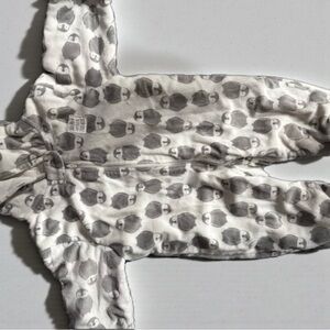 Gray Penguin Print Baby Onesie